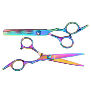 2 Pc BET252 Rainbow 30 Tooth Swivel Thinning Scissor Set