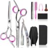 Hair Shears Thinning Scissors Set, Fcysy Professional 11 Hair Cutting Scissors Kit, Barber Scissors Hairdressing Texture Shears Straight Edge Razor Barber Supplies, Haircutting Shears Salon Tools