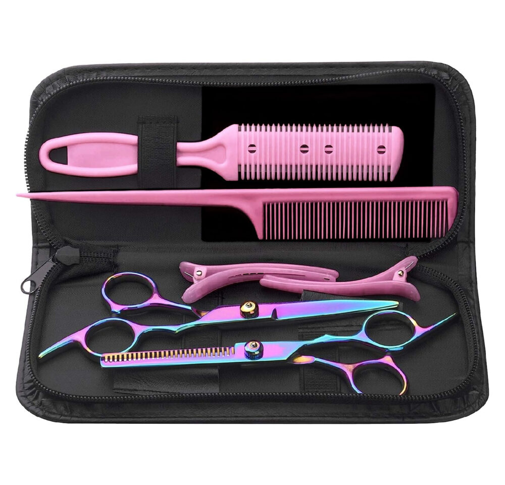 Professional Hair Cutting Scissors Shears Barber Thinning Set Kit- Family Hair Cutting Cut bangs set Barber Hair Cutting Tool